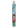 Decorative O'Santic pen ornament with a blue body and red label on a white background