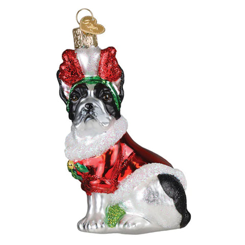Holiday French Bulldog Ornament - Old World Christmas