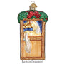 Decorative Christmas ornament with a horse design on a white background