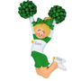 Cheerleading ornament blonde girl with green uniform