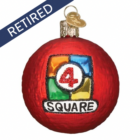 Retired Old World Christmas Ornaments Four Square Red Ball  