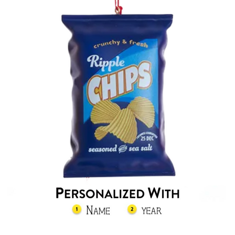 Personalized Bag of Ripple Potato Chips Ornament 