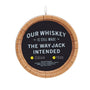 Personalized Jack Daniel’s Our Whiskey barrel ornament with a name and year added.