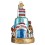 Decorative ornament resembling a bottle with 'Morey's Pier' text on a white background