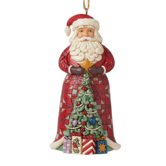 Santa with Tree in Skirt Ornament - Jim Shore