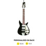 Personalized John Lennon black and white electric guitar ornament with name and year on the back
