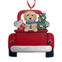 Personalized Labradoodle Dog in Back of Truck Ornament