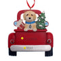Personalized Labradoodle Dog in Back of Truck Ornament