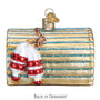 Decorative glass ornament of a lobster tarp on a white background back of ornament