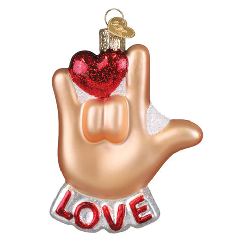 Love Sign Language Ornament - Old World Christmas  Front