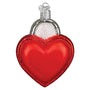 A bold red heart-shaped lock with glittered trim and classic keyhole detail, symbolizing devotion and lasting connection.  Back View