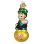 Decorative ornament featuring a character from Lucky Charms on a white background