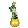 Decorative ornament featuring a character from Lucky Charms on a white background side view