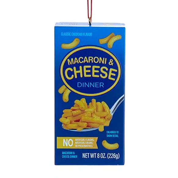 Box of Macaroni & Cheese Ornament  classic blue box of Mac & Cheese