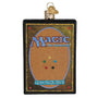 Decorative ornament resembling a 'Magic: The Gathering' card with colorful gems on a white background.
