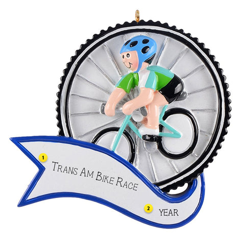 Male Bike Racer Ornament Can be personalized