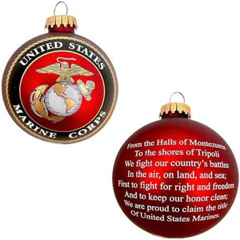 Personalized Marine Corps Glass Bulb Ornament perfect for any  Veteran