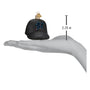 Black cap ornament with Marlins logo on a hand palm, showing size measurement.