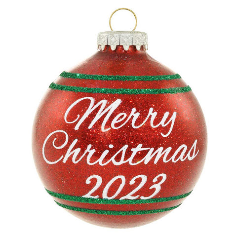 Personalized 2023 Merry Christmas Glass Bulb Ornament