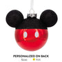 Personalized Blown Glass Mickey Mouse Icon Head Ornament