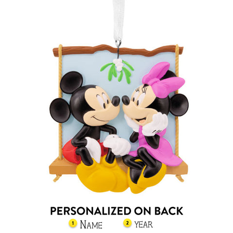 Personalized Mickey and Minnie On Swing Disney® Ornament Personalized