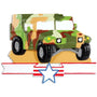 Camouflage truck ornament with a star and stripes design on a white background