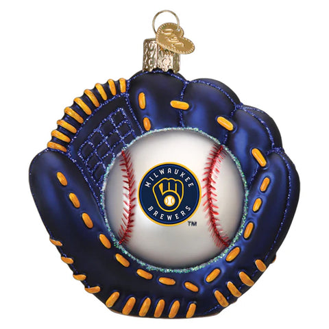 Milwaukee Brewers Baseball Mitt Ornament - Old World Christmas