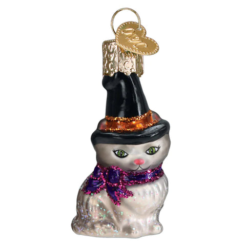 Mini Witch Cat Ornament - Old World Christmas 86759
