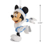 Disney Minnie character ornament with ice skates and measurement details on a white background 
