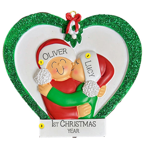 Personalized Mistletoe Couple Ornament
