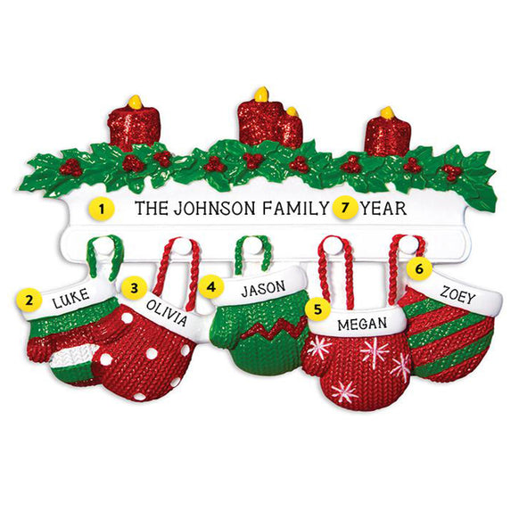 Mitten Family of 5 can be personalized