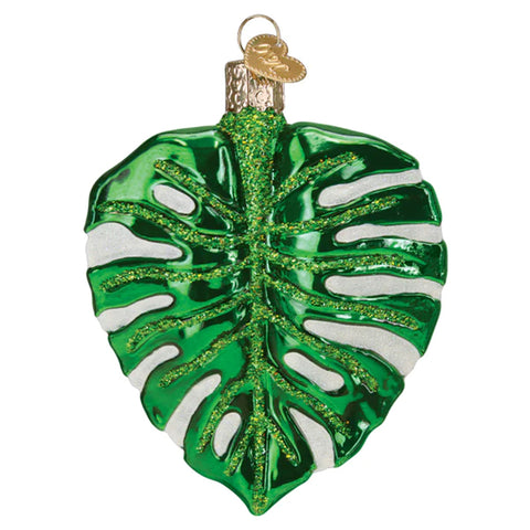 Monstera Leaf Ornament - Old World Christmas 36337