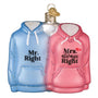  Blue Mr. & Pink Mrs. Hoodies Ornament - Old World Christmas