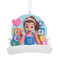 Ms. Rachel ABC and 123 ornament with colorful letter and number blocks, pink heart, musical note, and white banner.