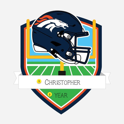 Personalized NFL- Denver Broncos Shield Ornament