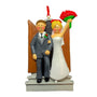 Wedding Ornament for a Just Married Couple Brunette Groom and Blonde Bride 