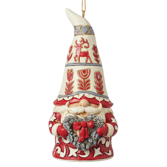Nordic Noel Gnome with Heart Ornament - Jim Shore
