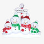 Personalized North Pole Snowman Family of 4 Table Top Decoration