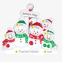 Personalized North Pole Snowman Family of 5 Table Top Decoration