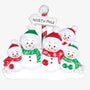 Personalized North Pole Snowman Family of 5 Table Top Decoration