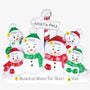 Personalized North Pole Snowman Family of 6 Table Top Decoration