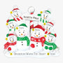 Personalized North Pole Snowman Family of 8 Table Top Decoration