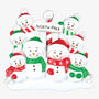 Personalized North Pole Snowman Family of 8 Table Top Decoration