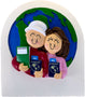 Personalized Traveler Couple Ornament - Male and Brunette Female