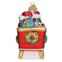 Old World Christmas M & M's in A Sleigh Christmas Ornament Back View