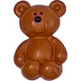 Brown teddy bear-shaped ornament on a white background