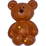 Personalized brown teddy bear ornament with a classic seated pose.