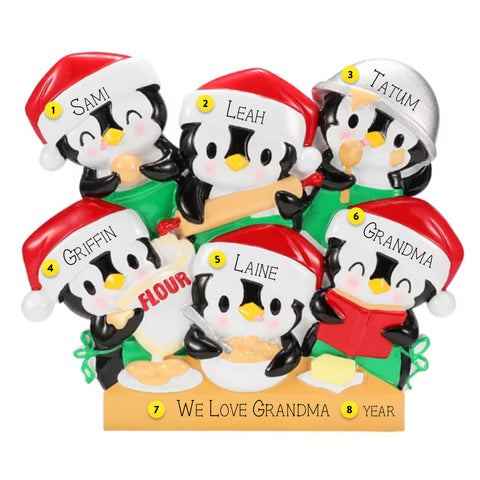 Personalized Penguin Baking Family of 6 Ornament OR2664-6