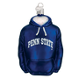 Blue hoodie ornament with 'Penn State' text on a white background