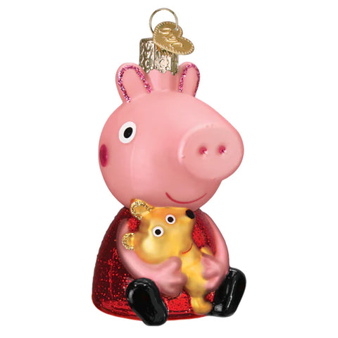 Peppa Pig With Teddy Ornament - Old World Christmas 44222